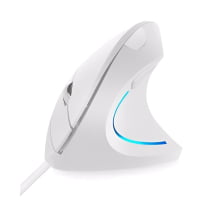 Mouse Vertical Verto Ergonomico Com Led 6 Botoes 1600 Dpi Ajustavel Branco D5