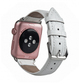 Pulseira Apple watch Iwo Couro Legitimo Alligator Unissex 38/40 42/44