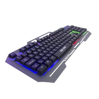 Teclado Gamer Qwerty Português Brasil Cor Preto Com Luz Rgb Dw-888