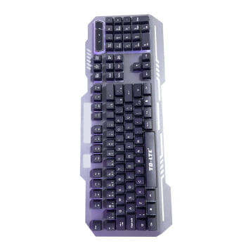 Teclado Gamer Qwerty Português Brasil Cor Preto Com Luz Rgb Dw-888