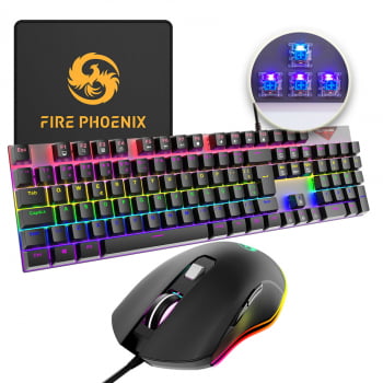Kit Teclado Mouse Mecânico Abnt2 Gamer Rgb Switch Blue Be-k2 Luuk Young