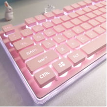 Teclado Membrana Gamer Luminoso Para Pc Computador Notebook Usb L1 Rosa