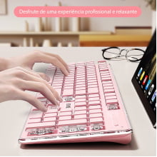 Teclado Membrana Gamer Luminoso Para Pc Computador Notebook Usb L1 Rosa