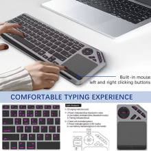 Teclado Wireless Touchpad Bluetooth 2,4g Smart Tv Com Led Recarregável Bk9801