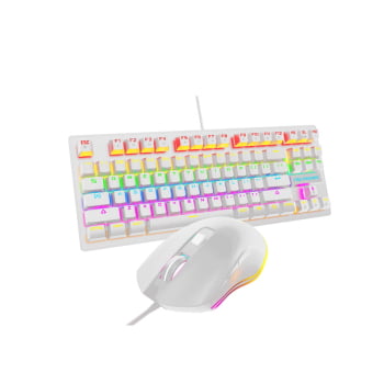 Kit Teclado Mecânico Abnt2 E Mouse Dpi 3200 Gamer Rgb Led Switch Blue Para Pc Be-k1