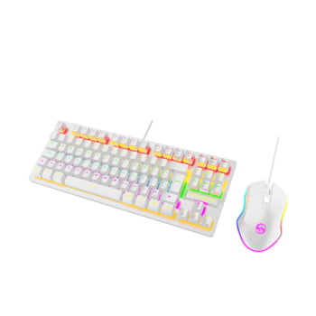 Kit Teclado Mecânico Abnt2 E Mouse Dpi 3200 Gamer Rgb Led Switch Blue Para Pc Be-k1