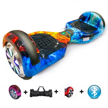 Hoverboard Skate Elétrico Infantil 6 Polegadas Criança Bluetooth Bivolt Com Leds Colorido Roda Overboard