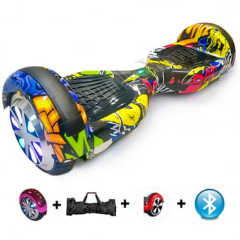 Hoverboard Skate Elétrico Infantil 6 Polegadas Criança Bluetooth Bivolt Com Leds Colorido Roda Overboard