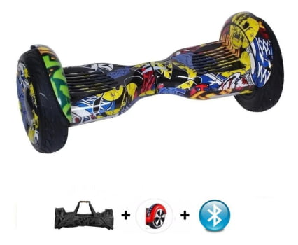 Hoverboard Skate Elétrico Infantil 10 Polegadas Criança Bluetooth Bivolt Leds Overboard