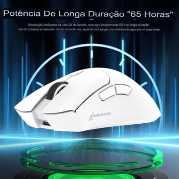 Mouse Branco Sem Fio Bluetooth Gamer Attack Shark Paw3311 De 18000 Recarregável R1