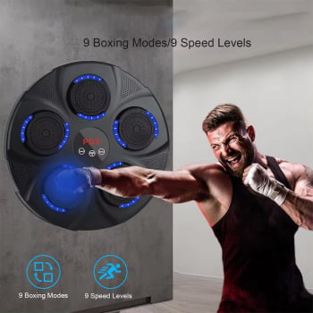 Máquina De Boxe Musical Bluetooth Usb Recarregável Com Luva 9 Velocidades Ycl03