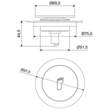 Ralo Inteligente Click Up Redondo Para Banheiro Lavabo Metal Inox 10x10cm Cromado 903
