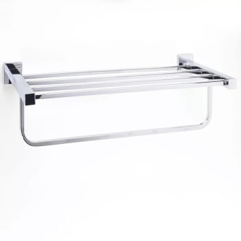 Suporte Toalheiro Barra Linear Triplo Hotel Prata Metal Aco Inox Luxo 7772