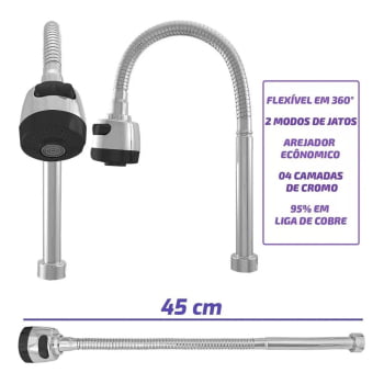 Torneira Com Filtro De Parede Cozinha Gourmet Abs Flexivel 1/4 De Volta Wg03