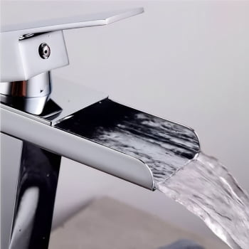 Torneira Com Misturador Monocomando Cascata Banheiro Bica lta Lavatório T103-06l