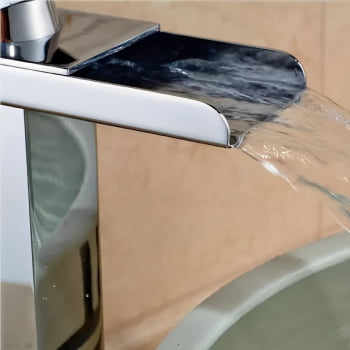 Torneira Com Misturador Monocomando Cascata Banheiro Bica lta Lavatório T103-06l