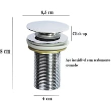 Válvula Ralo Click Up Inteligente Veda Cheiro 1/4 Pia Cuba Em Metal Para Banheiro E27
