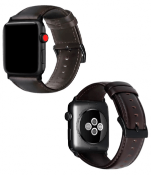 Pulseira Couro Genuino Compativel Com Apple Watch 38mm 40mm 42mm 44mm