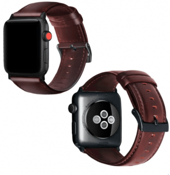 Pulseira Couro Genuino Compativel Com Apple Watch 38mm 40mm 42mm 44mm