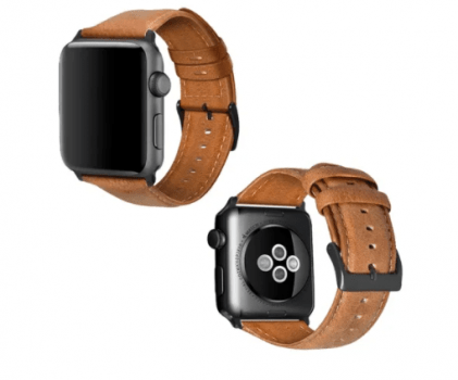 Pulseira Couro Genuino Compativel Com Apple Watch 38mm 40mm 42mm 44mm