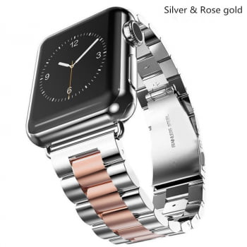 Pulseira Aço Elos 3 Para Apple Watch Iwo 38mm 40mm 42mm 44mm