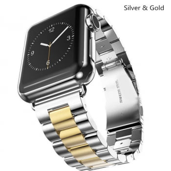 Pulseira Aço Elos 3 Para Apple Watch Iwo 38mm 40mm 42mm 44mm