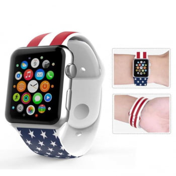 Pulseira Sport Silicone Apple Watch País 38mm 40mm 42mm 44mm  