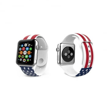 Pulseira Sport Silicone Apple Watch País 38mm 40mm 42mm 44mm  