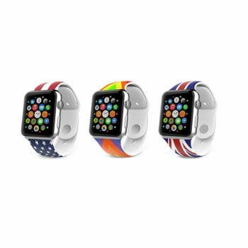 Pulseira Sport Silicone Apple Watch País 38mm 40mm 42mm 44mm 