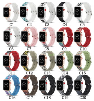 Pulseira Sport Silicone Estampado Apple Watch 38 40 42 44mm Serie 5 4 3 2 1