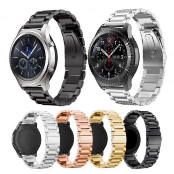Pulseira Aço Gear S3 3 Elos Classic Smart Watch Relogio Inox Luuk Young