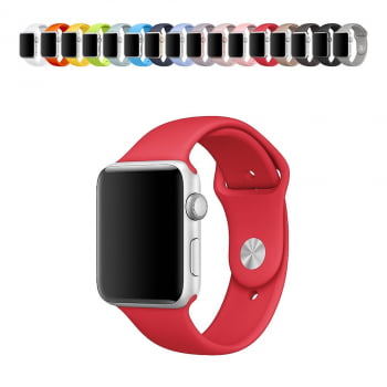 Pulseira Borracha Sport Esporte Para Apple Watch IWO 38mm 40mm 42mm 44mm 